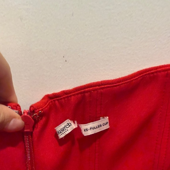 HOUSE OF CB 'Persephone' Scarlet Strapless Corset Maxi Dress - Picture 7 of 9